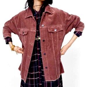 Zara Corduroy Dusty Pink Shirt Jacket